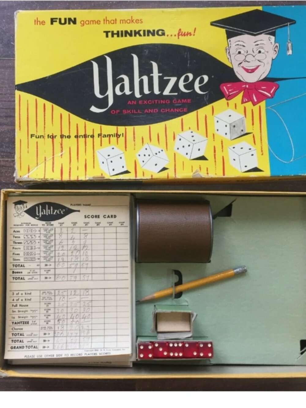*Missing Chips* Vintage 1956 Yahtzee Game No. 950